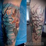 Egy egyedi példa a mókus kész tetoválására - a rajz alkalmas a mókus tetoválásának fényképére