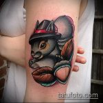 A mókus tetoválásának hűvös változata - a rajz alkalmas a jégkorszak mókusának tetoválására