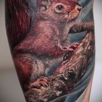 A mókus tetoválásának érvényes változata - a rajz alkalmas a mókus tetoválására a kerékben