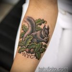 A meglévő mókus tetoválás hűvös változata - a rajz alkalmas a mókus tetoválására a lábán