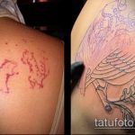 A mókus befejezett tetoválásának tesztpéldája - a rajz alkalmas a mókus tetoválásáról készült fényképre