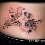 Egy teszt példa egy kész mókus tetoválásra - a rajz alkalmas a lábán lévő mókus tetoválására