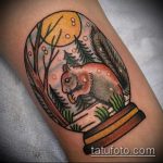 Jó példa a mókus meglévő tetoválására - a rajz alkalmas a mókus tetoválásának fényképére