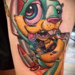 A mókus meglévő tetoválásának érdekes változata - a rajz alkalmas egy mókus tetoválására a kerékben