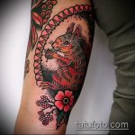 A mókus tetoválás remek példája - a rajz alkalmas a jégkorszak mókus tetoválására