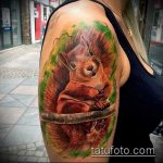 A mókus tetoválás remek példája - a rajz alkalmas a jégkorszak mókus tetoválására