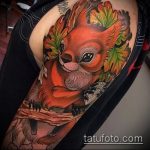 Jó példa a mókus tetoválására - a rajz alkalmas a mókus és a nyíl tetoválásának fényképére