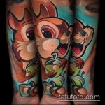 Egy teszt példa egy kész mókus tetoválásra - a rajz alkalmas egy mókus és egy nyíl tetoválásának fényképére