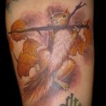 A mókus tetoválás remek példája - a rajz alkalmas egy jégkorszaki mókus tetoválásra