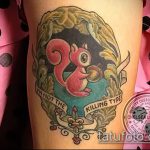 A kész mókus tetoválás hűvös változata - a rajz alkalmas tetováló mókus akvarellre