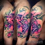 A mókus alkalmazott tetoválásának klassz példája - a rajz alkalmas a mókus tetoválásáról készült fényképre