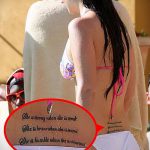 A bikini tetoválás # 755 a minta érdekes változata, amely sikeresen használható a felirat átalakítására és alkalmazására bikinis tetoválásként