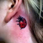 fotó a katicabogár tetoválásról # 893 - a minta hűvös változata, amelyet sikeresen lehet használni a katicabogár tetoválásaként egy százszorszépen