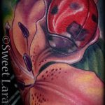 fotó a katicabogár tetoválásról, 954. sz. - a minta egyedi változata, amely sikeresen használható változtatásra és alkalmazásra, mint egy katicabogár árnyéka