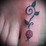 fotó a katicabogár tetoválásról # 758 - a minta hűvös változata, amely sikeresen használható a katicabogár tetoválásához a fűben