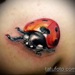 fotó a katicabogár tetoválásról # 746 - a minta hűvös változata, amely könnyen felhasználható katicabogár tetoválásként a lábán
