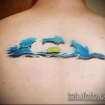 delfintetováló fotó # 219 - a minta hűvös változata, amely könnyen használható a delfin tetoválás feldolgozására és felhelyezésére a lábára fényképként