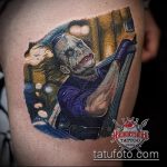 fotó a joker tetoválásról # 390 - a minta hűvös változata, amely jól használható a finomításhoz és a borjú joker tetoválásához