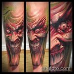 fotó a joker tetoválásról 957. sz. - a minta érdekes változata, amely jól használható a homlokán joker tetoválásként történő feldolgozásra és alkalmazásra