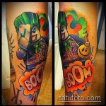 fotó a joker tetoválásról # 890 - a minta méltó változata, amely sikeresen használható a joker gonosz finomítására és tetoválására