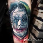 fotó a joker tetoválásról # 413 - a minta hűvös változata, amely jól használható változtatásra és joker tetoválásként való alkalmazásra a film öngyilkos osztagából