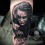 fotó a 681 -es joker tetoválásról - a minta egyedi változata, amely sikeresen használható a joker és a harley tetoválásaként történő módosítására és alkalmazására