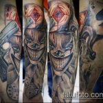 fotó a joker tetoválásról # 789 - a minta exkluzív változata, amely jól használható finomításra és alkalmazásra joker tetováló ecsetként