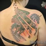 Egy teszt példa egy kész egyszarvú tetoválásra - a rajz alkalmas egyszarvú ló tetoválására