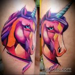 Egyedi példa a kész egyszarvú tetoválásra - a rajz alkalmas egyszarvú kozmosz tetoválásra