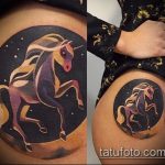 Az alkalmazott egyszarvú tetoválás érdekes változata - a rajz alkalmas a borjú egyszarvú tetoválására