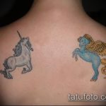 A kész egyszarvú tetoválás érdekes változata - a rajz alkalmas egyszarvú tetováláshoz