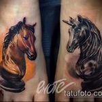 Egy remek példa a kész egyszarvú tetoválásra - a rajz alkalmas egyszarvú comb tetoválására