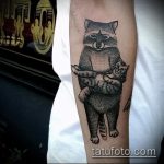 fénykép a mosómedve tetoválásról, 617 - a minta hűvös változata, amely könnyen használható a mosómedve vázlatainak vázlatának rajzolásához tetoválásként