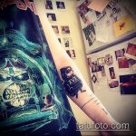 fotó a mosómedve tetoválásról 258. sz. - a minta egyedi változata, amely jól használható változtatásra és alkalmazásra, mint egy mosómedve tetoválás képe a borján