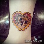 Az elkészült tetovált sün tesztpróbája - a rajz alkalmas tetováló sündisznóhoz és virágokhoz