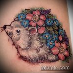 A kész sündisznó tetoválás tesztverziója - a rajz alkalmas sün és mackó tetováláshoz