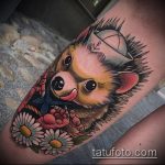 Egy érdekes példa egy kész tetováló sündisznóra - a rajz alkalmas a ködben lévő tetováló sündisznó számára