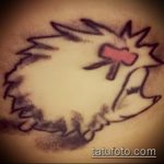 Az elkészült sündisznó tetoválás egyedi változata - a rajz alkalmas egy sündisznó tetoválásra a karon