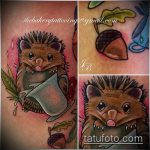 A végrehajtott tetovált sündisznó teszt verziója - a rajz alkalmas gumis sün tetoválásra