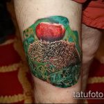 A tetovált sündisznó egyedi változata - a rajz alkalmas sün és mackó tetováláshoz