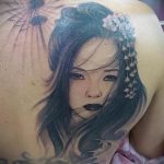 снимка на гейша татуировка номер 77 - готина версия на картината, която може да се използва добре за промяна и приложение като татуировка на гейша и самурай