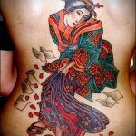 снимка на татуировка на гейша номер 109 - изключителна версия на модела, която може да се използва добре за усъвършенстване и приложение като татуировка на гейша за момичета