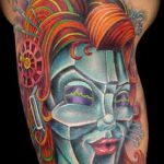 снимка на татуировка гейша # 560 - изключителна версия на модела, която може успешно да се използва за трансформиране и прилагане като татуировка на убийствена гейша