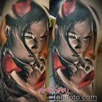 снимка на татуировка гейша # 237 - уникална версия на модела, която може лесно да се използва за обработка и нанасяне като татуировка на гейша на гърба