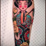 снимка на татуировка гейша # 867 - интересна версия на модела, която може лесно да се използва за промяна и приложение като татуировка на гейша с катана