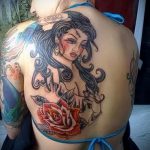 снимка на татуировка гейша № 962 - уникална версия на модела, която може да се използва добре за промяна и приложение като татуировка на гейша на бедрото