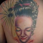 снимка на гейша татуировка номер 24 - готина версия на модела, която може лесно да се използва за промяна и приложение като татуировка на гейша на бедрото