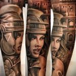 fotó a 279 -es számú gladiátor tetoválásról - a minta érdekes változata, amely sikeresen használható felülvizsgálatra és alkalmazásra gladiátor tetoválásként a gyomorra