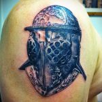 fotó a 706. számú gladiátor tetoválásról - a minta érdekes változata, amely könnyen használható a gladiátor sisak tetoválásához és feldolgozásához