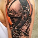 fotó a 760 -as számú gladiátor tetoválásról - a minta hűvös változata, amely jól használható a finomításhoz és a gladiátor tetováláshoz a gyomorra